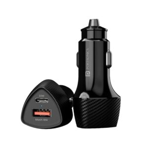 Home 51w car power 16 fast car charger with dual output, 51 watts total (18w usb + 33w type c pd), fast charging, adapter for iphone & android