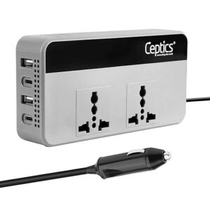 Home 200w car laptop charger/car inverter with 2x universal outlet with smartvoltage™ technology