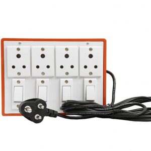 Home multi outlet extension board with individual switch for 4 anchor make sockets with 4 yard extension cord | electrical switch extension board for home walls, 6amp, 230v