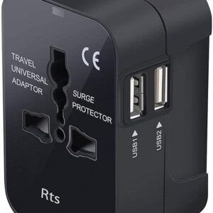 universal travel adapter, international all in one worldwide travel adapter and wall charger with usb ports with multi type power outlet