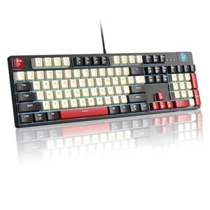 Home mechanical gaming keyboard mk armor led rainbow backlit and wired usb 104 keys keyboard with red switches